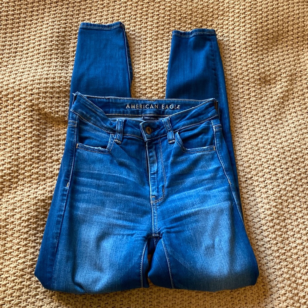 American Eagle high rise skinny denim jeans